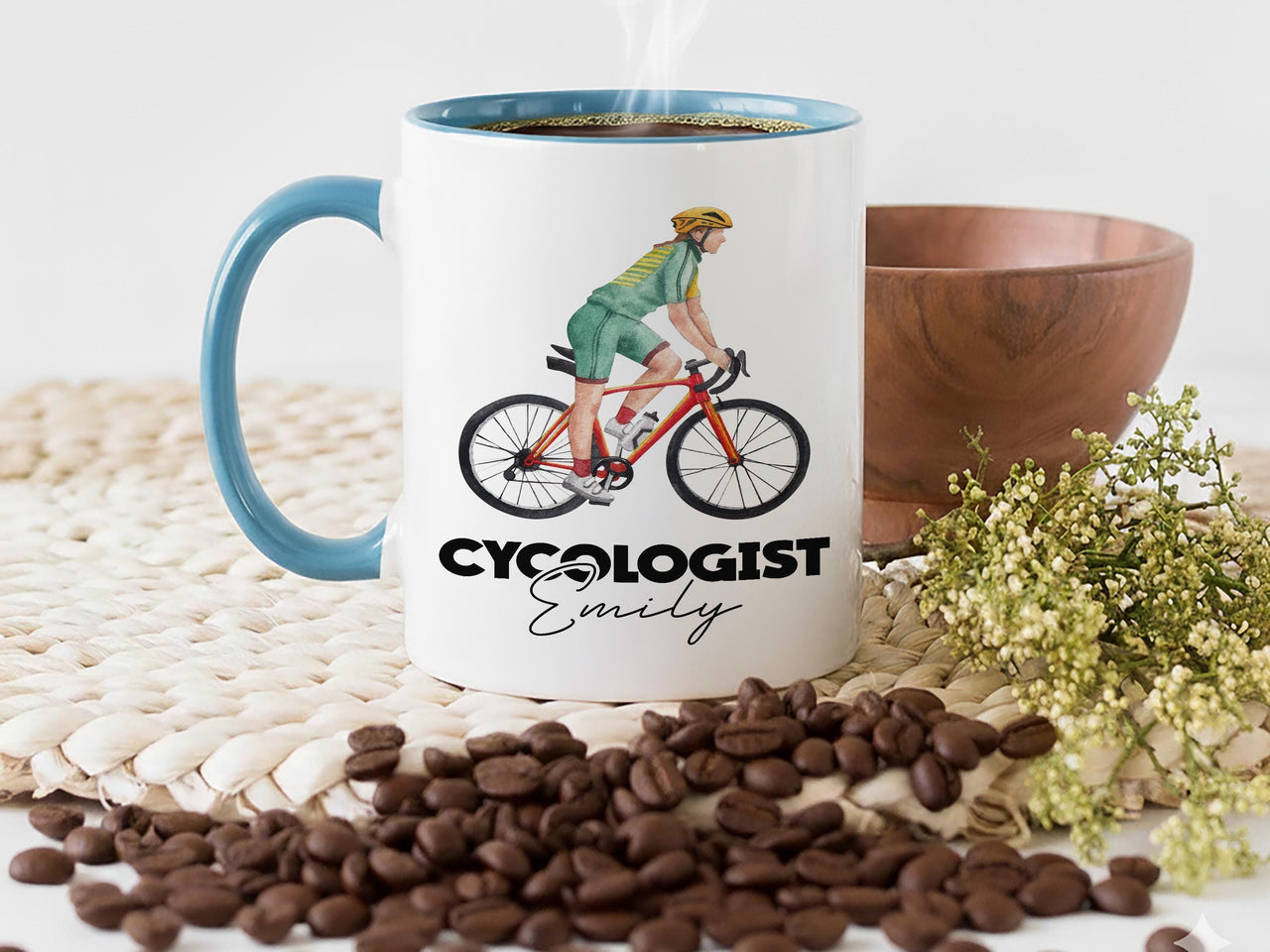 Cycologist Personalised Mug – Funny Cycling Gift – Custom Name Bike Design for Cyclists, Commuters and Weekend Riders