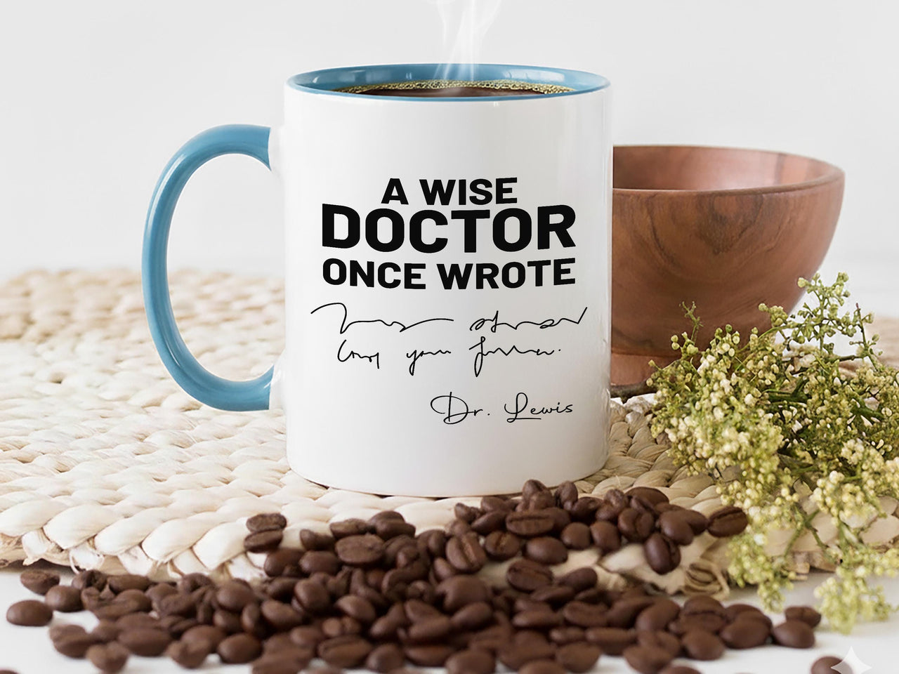 Wise Doctor Quote Mug - Personalised Surname Medical Gift - Inspirational Doctor Appreciation Keepsake
