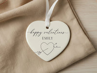 Valentine Heart Ornament - Arrow Heart Keepsake with Name for Partner