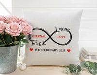 Personalised Infinity Cushion - Eternal Love Keepsake for Couples, Weddings & Anniversaries