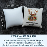 Personalised Christmas Cushion – Custom Holiday Gift Cushion With Soft Touch Cover 18x18in