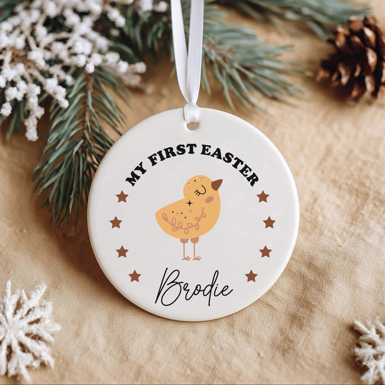 Baby First Easter Ornament - Chick Keepsake with Name for 2025 Spring