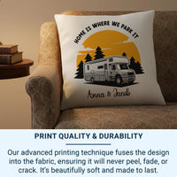 Personalised Campervan Cushion - Custom Travel Pillow | Sunset Adventure Keepsake Gift DENMARY