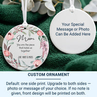 Mum Floral Ornament - Family Tribute Keepsake with Heartfelt Message & Names