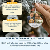 First Christmas Married Photo Ornament - Mr and Mrs Ceramic Bauble - Perfect 1st Xmas Couple Present - Unique Christmas Gift for Newlyweds