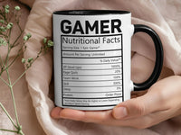 Gamer Nutritional Facts Mug _ Funny Personalised Gaming Gift for Streamers and Players