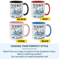 Science: It’s Like Magic but Real - Personalised Teacher Mug with Surname - End of Term, Lab Hero and Subject Thank-You Gift
