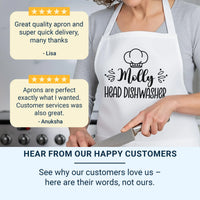 Personalised Couple Aprons - Head Chef & Dishwasher Funny Chef Apron Set