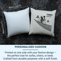 Personalised Cycling Cushion - Custom Name Cushion | Sport Lover Gift Bike Pillow