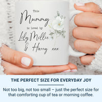 Personalised Mummy Mug – Custom Name Mug with Floral Detail | Gift for Mum