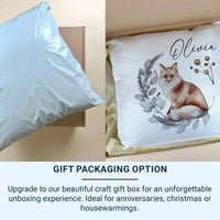 Personalised Fox Cushion – Watercolour Woodland Cushion with Name | Kids Nursery Pillow