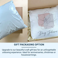 Personalised Line Art Flower Cushion - Minimalist Elegant Keepsake for Home & Family