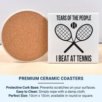 Funny Tennis Victory Mug - Tears of the People I Beat Ceramic Cup - Tennis Gift for Sports Lovers - Coffee Mug for Winners