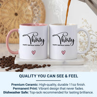 30th Birthday Mug – Personalised Name “Thirty Happy Birthday” Gift with Heart Design – Milestone Keepsake