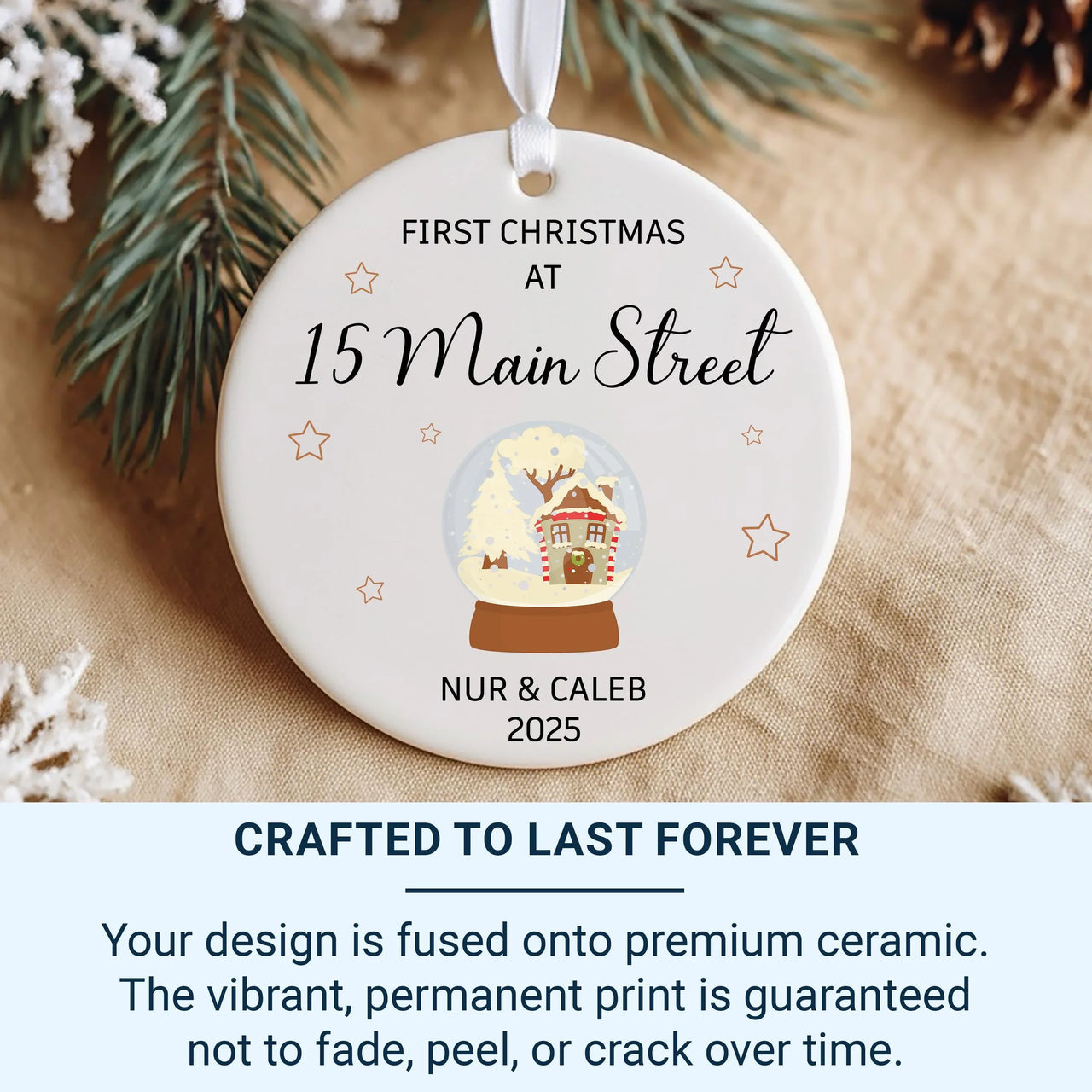 New Home Christmas Ornament, Personalised Xmas Keepsake, Our First Home Ornament, First Christmas Bauble Decoration, Housewarming Present