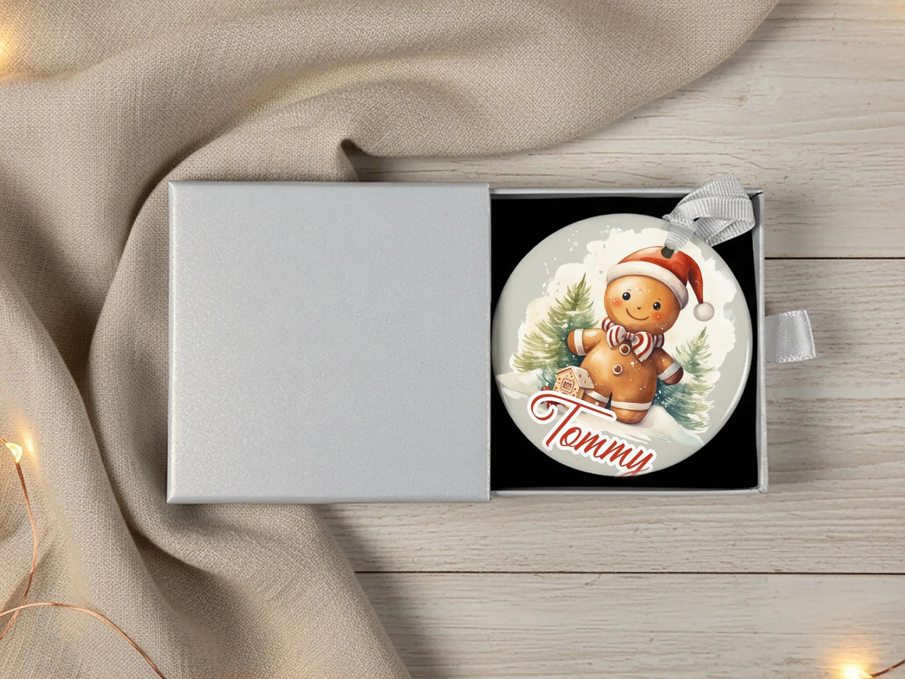 Gingerbread Santa Ornament - Festive Keepsake with Name for Christmas Tree