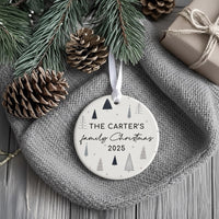 Personalised 2025 Family Christmas Bauble | Ceramic Tree Ornament | Xmas Family Decoration | Unique Gift Idea