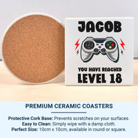You Have Reached Level 18 Mug - Personalised Gamer Birthday Gift - Custom Name and Age Gaming Design