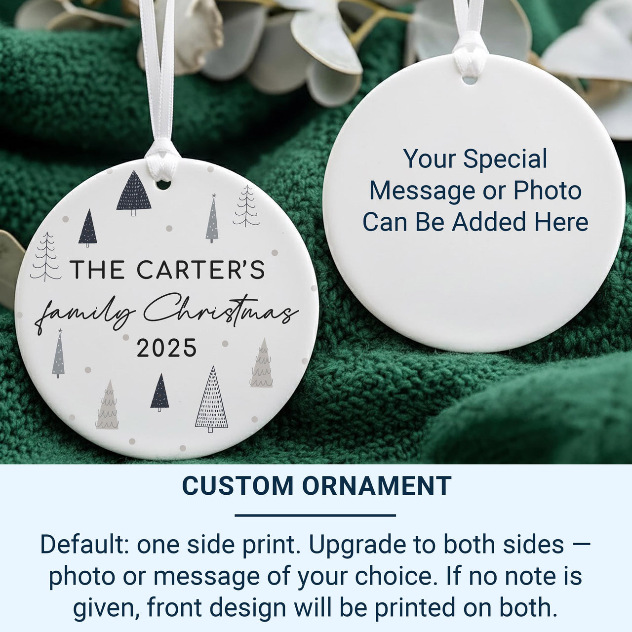 Personalised 2025 Family Christmas Bauble | Ceramic Tree Ornament | Xmas Family Decoration | Unique Gift Idea