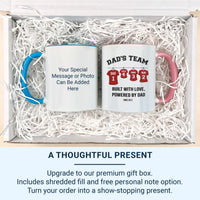 Dad’s Team Personalised Family Mug – Names, Numbers and “Built with Love” – Father’s Day, Birthday and Christmas Gift for Dad