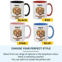Dad’s Favourite Child Dog Mug – Personalised Pet Photo and Bone Icon – Father’s Day Dog Dad, Birthday and Pet Lover Gift