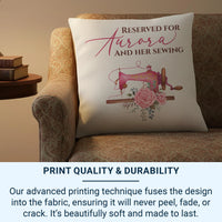 Personalised Sewing Cushion – Comfortable Vintage Sewing Pillow With Custom Name Embroidery DENMARY