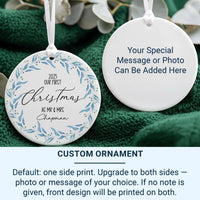 First Christmas Mr & Mrs Ornament - Personalised Newlywed Bauble - Just Married Keepsake Gift