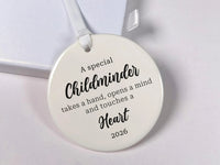 Childminder Ornament 2026 - Heartfelt Quote Keepsake with Name Option DENMARY