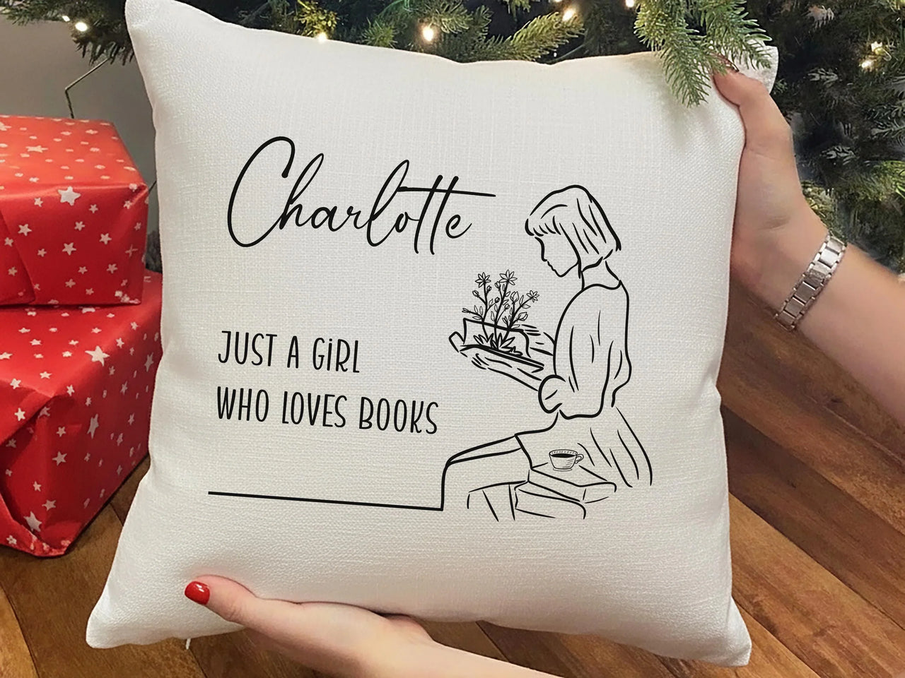 Personalised Book Cushion – Cozy Reading Pillow With Soft Touch Cover