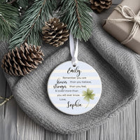 Motivational Ornament - Clover Keepsake with Quote for Encouragement & Friendship