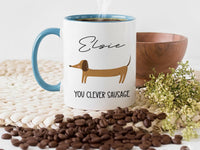 You Clever Sausage Personalised Dachshund Mug – Name Custom Dog Lover Gift for Congrats, Exams and Small Wins