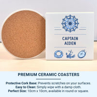 Captain Personalised Mug – Nautical Wheel and Anchor – Custom Name Gift for Boat Lovers, Sailing Fans and Sea Captains
