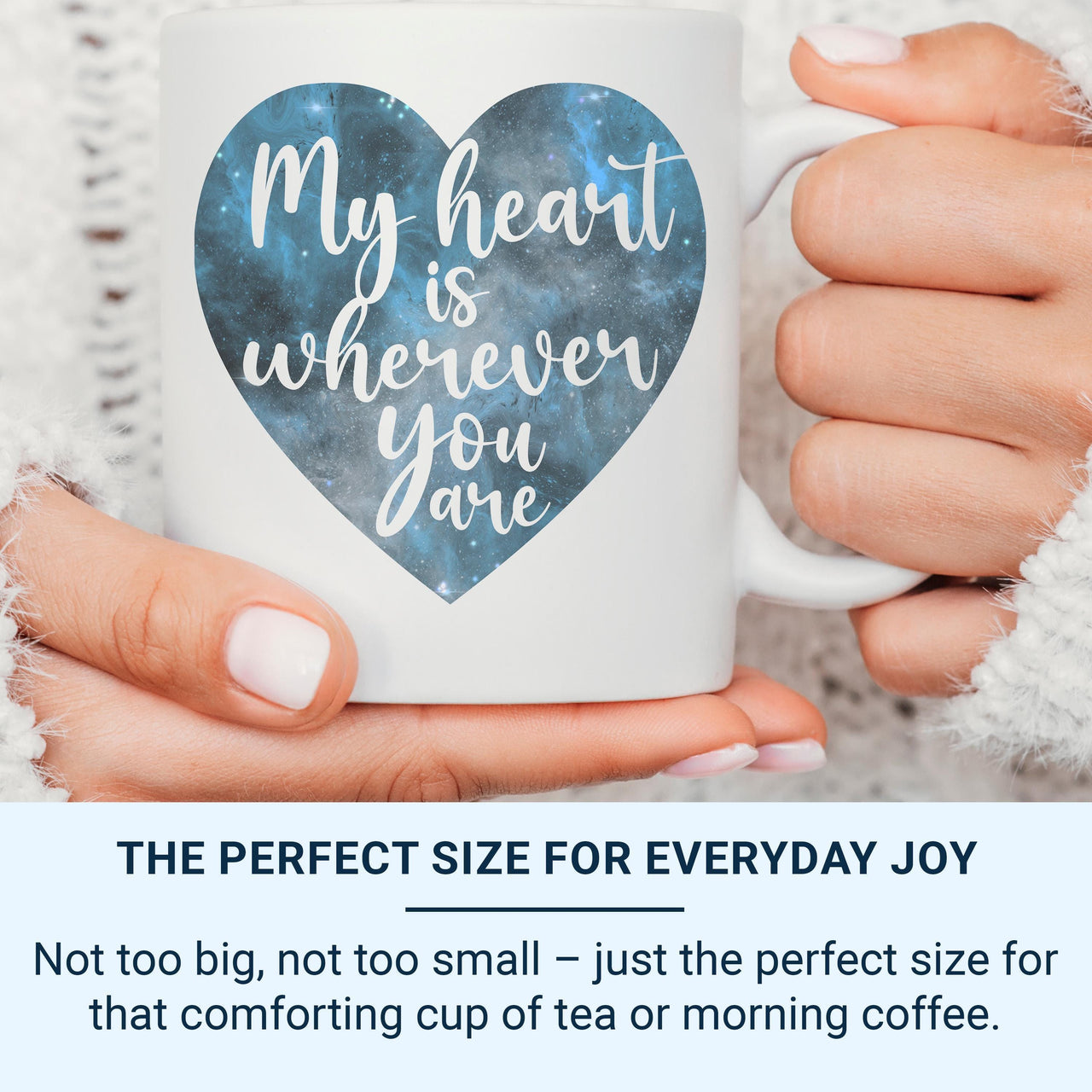Galaxy Heart Mug Personalised with Romantic Quote _ Custom Name for Anniversary and Valentine Gift