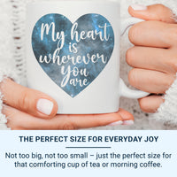 Galaxy Heart Mug Personalised with Romantic Quote _ Custom Name for Anniversary and Valentine Gift
