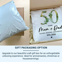 Personalised 50th Anniversary Cushion - Golden Wedding Keepsake with Names & Dates