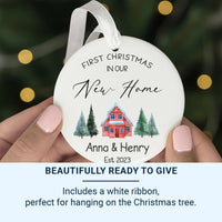 Personalised First Christmas Ornament in New Home - Ceramic Keepsake - Housewarming Gift - New House Xmas Decoration - Gift for Newlyweds