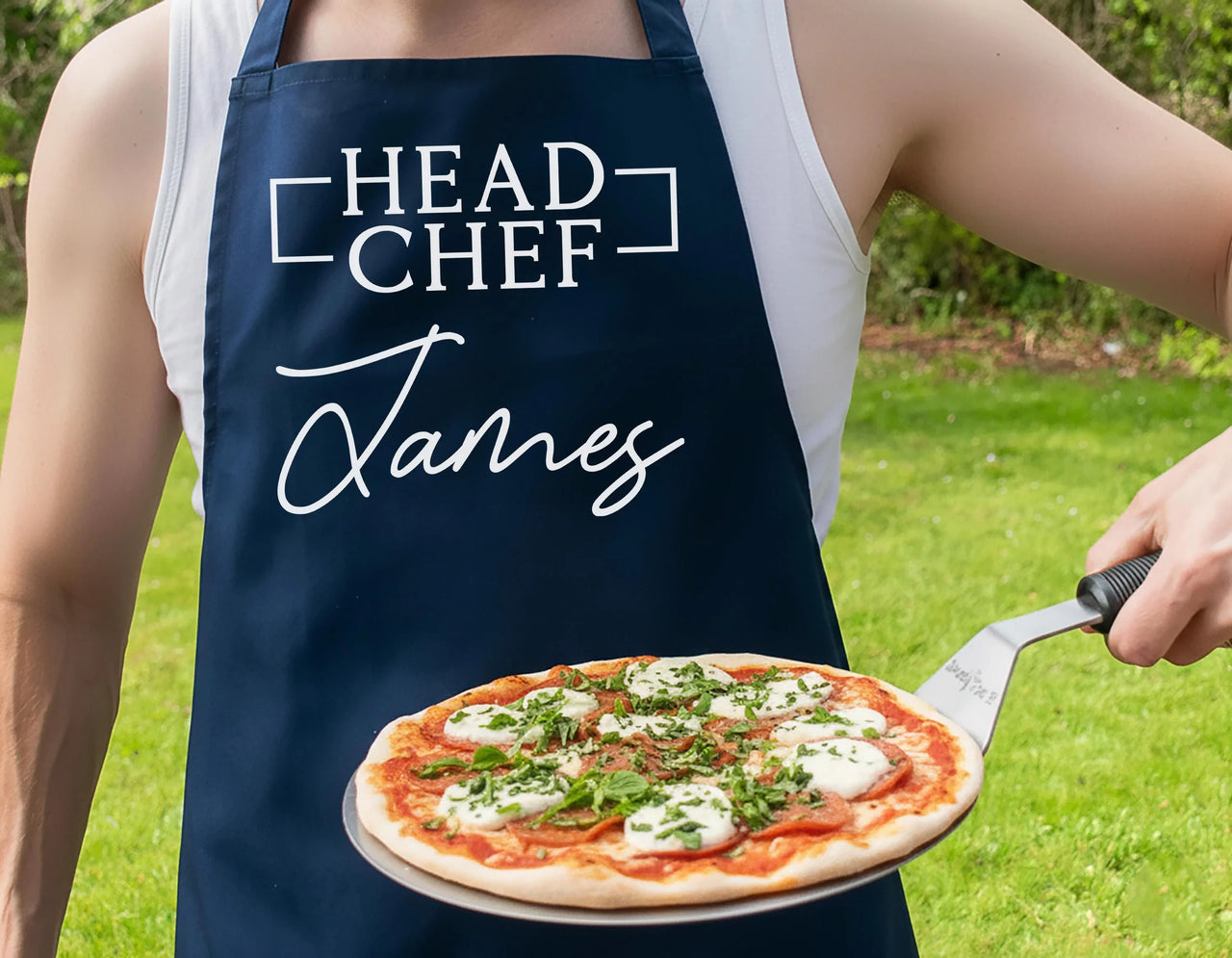 Matching Couple Aprons – Personalised Metallic & Glitter Print Kitchen Gift Set