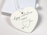 Valentine Heart Ornament - Arrow Heart Keepsake with Name for Partner