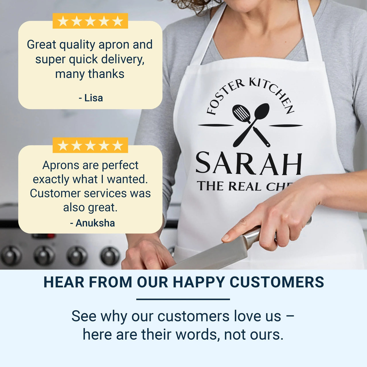 His And Hers Aprons - Custom Couple Aprons Set With Adjustable Neck Strap