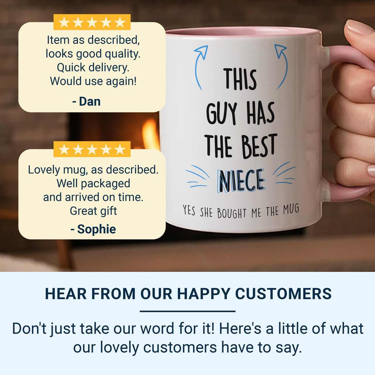 This Guy Has the Best Niece Mug – Funny Personalised Uncle Gift with Arrow and Punchline – Birthday, Christmas and Just_Because