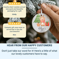 Reindeer Baby Ornament - First Christmas Keepsake with Name & Year for Newborns