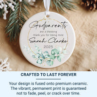 Godparent Thank You Ornament - Eucalyptus Keepsake for Baptism, Christening & Gratitude