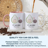 Personalised Couple Mug – Funny Romantic Avocado Mug with Custom Names – Anniversary Gift