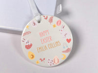 Easter Pastel Ornament - Family Keepsake with Name & Bunny Egg Motifs