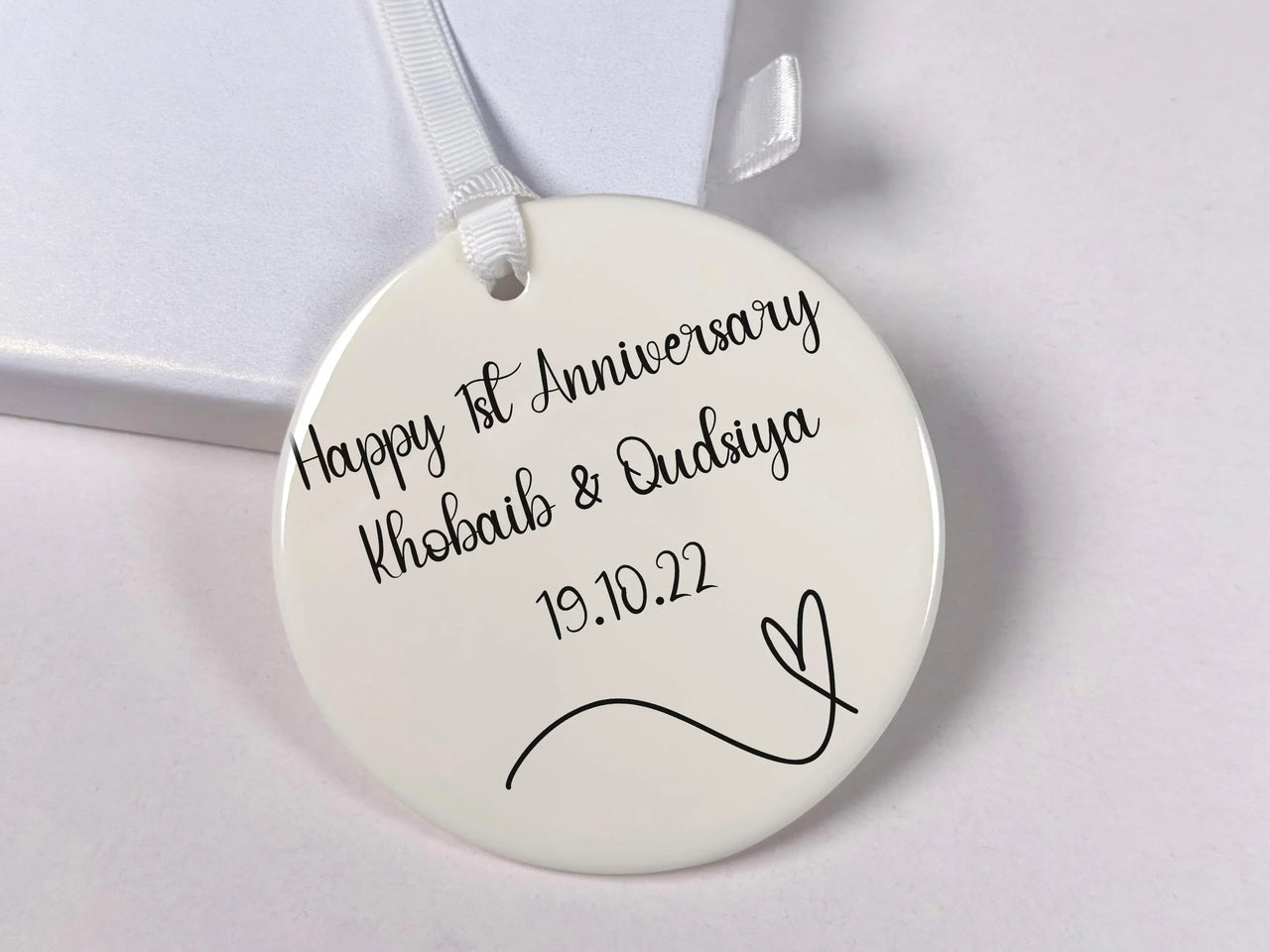 Celebrate the Milestone: Personalised 1st Wedding Anniversary Ornament, Paper Keepsake