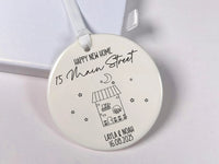 New Home Ornament - Minimalist House Keepsake with Address & Date for Couples DENMARY