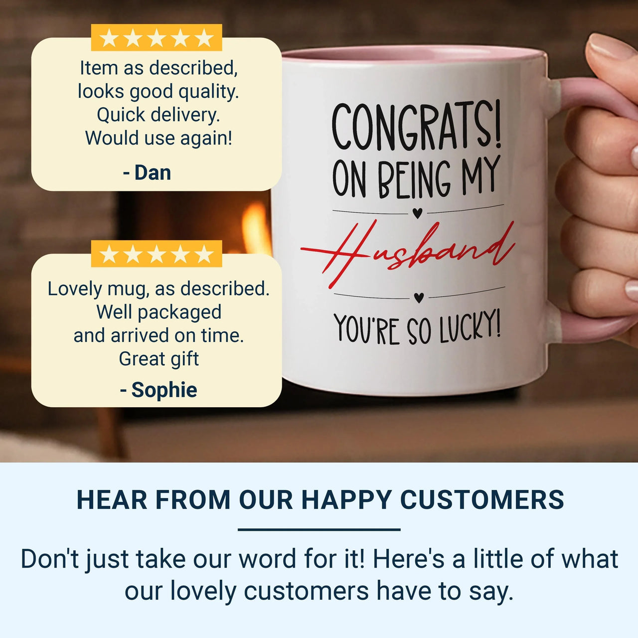 Funny Husband Mug – Bold Black & Red Hearts Anniversary Gift Idea