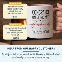 Funny Husband Mug – Bold Black & Red Hearts Anniversary Gift Idea