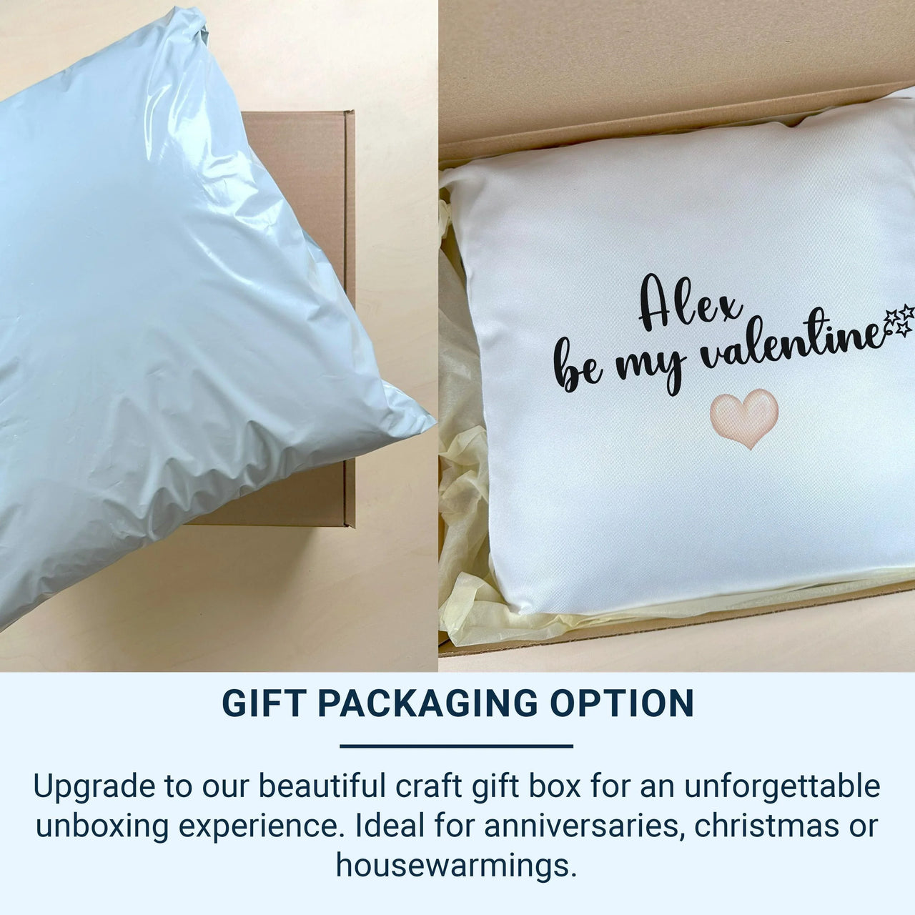 Personalised Valentine Cushion – Romantic Heart Pillow with Custom Name Gift