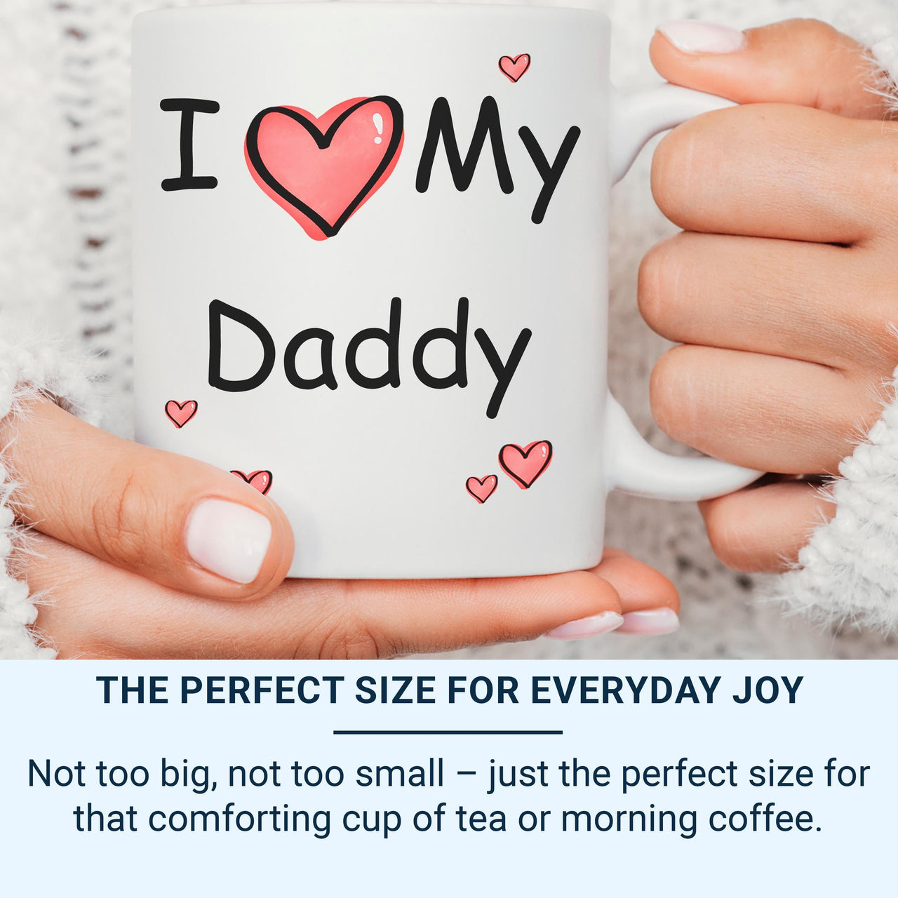 I Love My Daddy Mug _ Personalised Fathers Day Gift from Kids with Heart Design